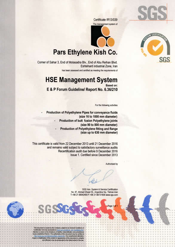 HSE plan خط مشی بهداشت، ایمنی و محیط زیست پارس اتیلن کیش HSE plan خط مشی بهداشت، ایمنی و محیط زیست پارس اتیلن کیش